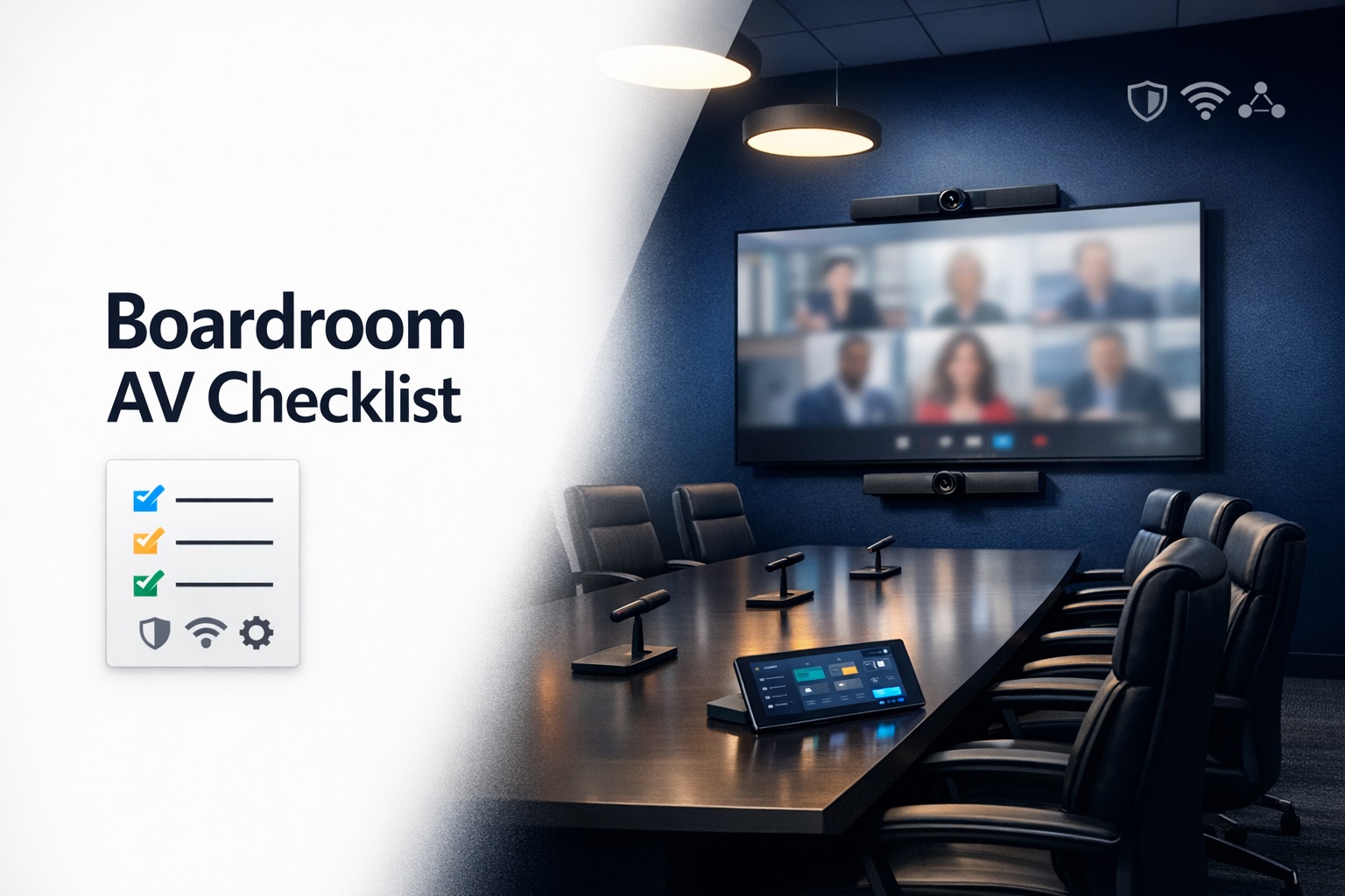 boardroom AV checklist