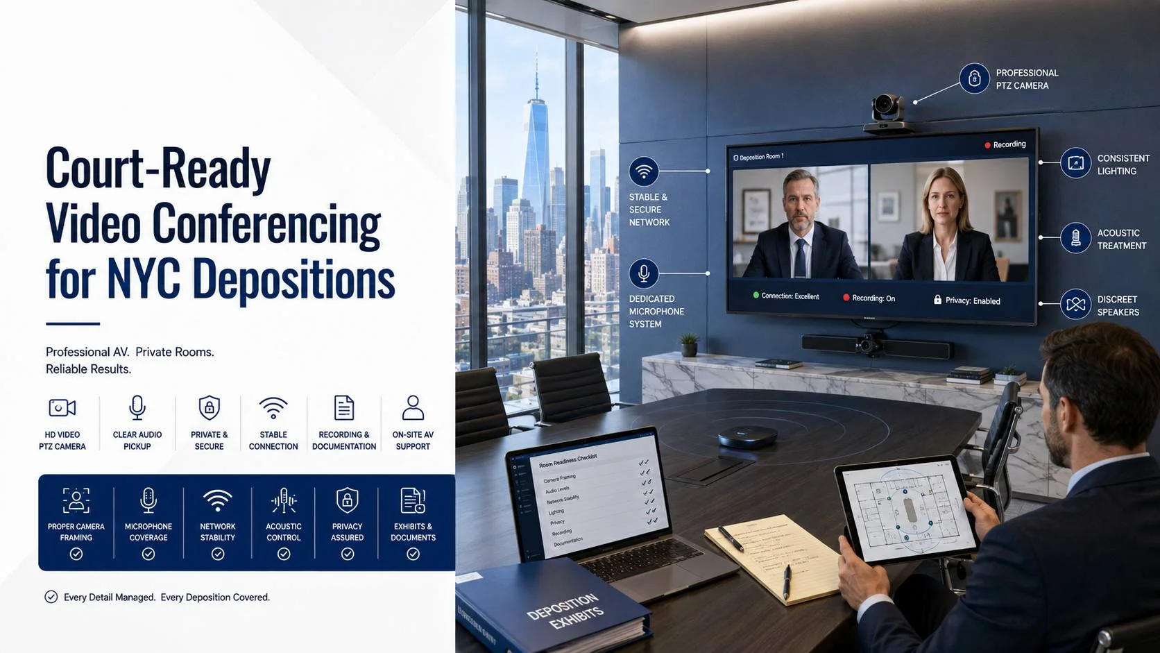 video conferencing for depositions nyc